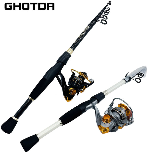 Telescopic Lure Rod With  Spining Reel combination