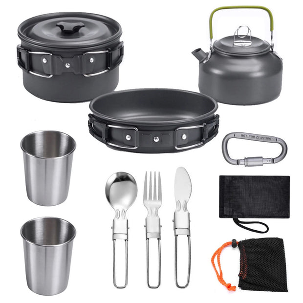 Camping Cookware Kit Outdoor Aluminum